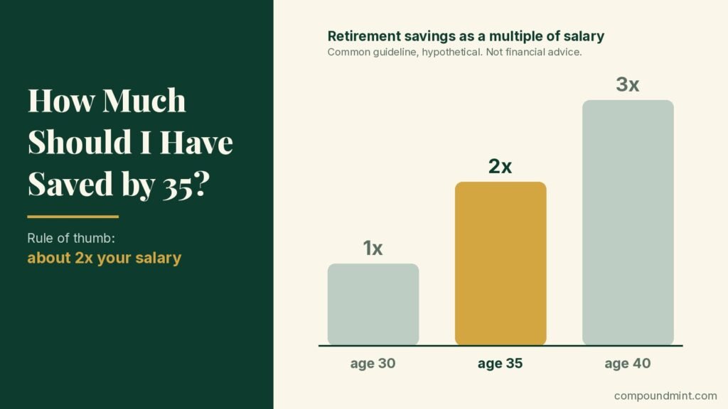How much should I have saved by 35: about 2x your salary, between 1x at 30 and 3x at 40